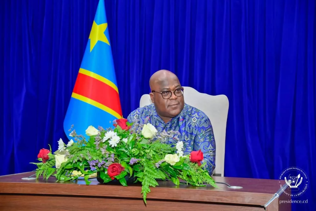 Le Président de la RDC recevant les députés de l'union sacrée à la cité de l'union africaine à Kinshasa