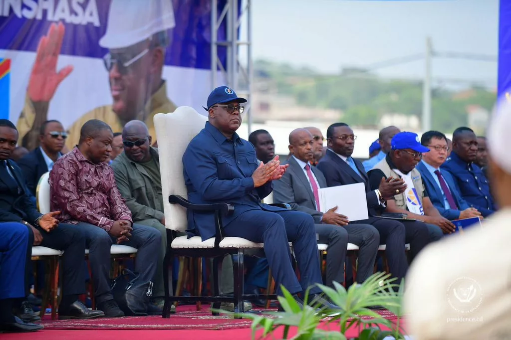 Le Président de la République Félix Tshisekedi au lancement des travaux de construction des rocades à Kinshasa