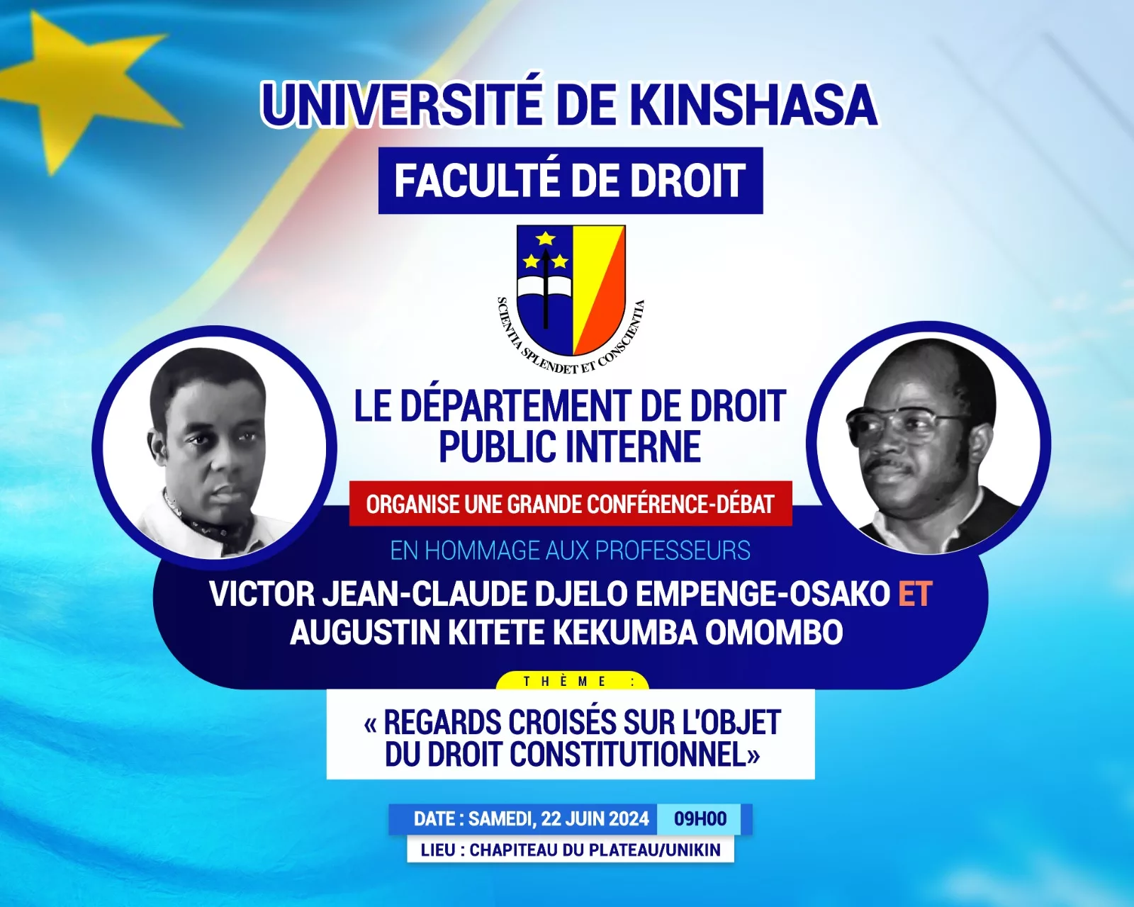 Affiche d'annonce de la conférence-débat à l'université de Kinshasa
