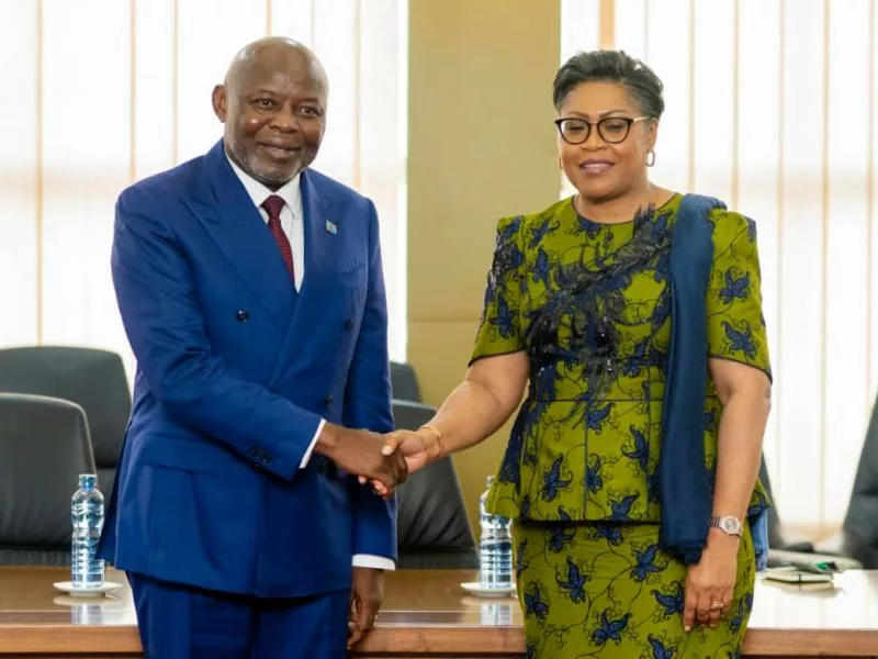 Le président de l'Assemblée nationale Vital Kamerhe et la Première Ministre Judith Suminwa Tuluka