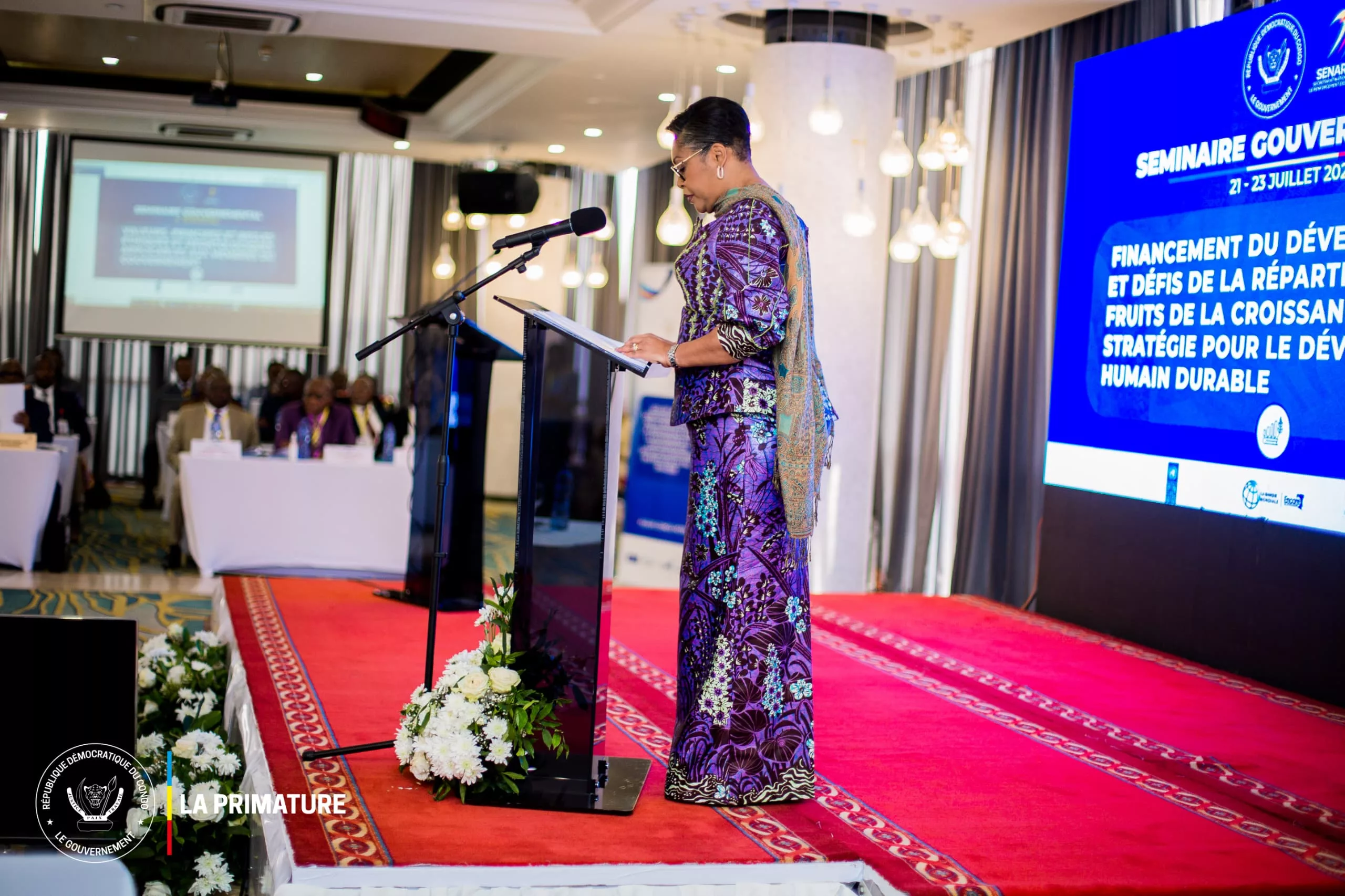 La Première Ministre Judith Suminwa au séminaire gouvernemental à fleuve Congo Hôtel à Kinshasa