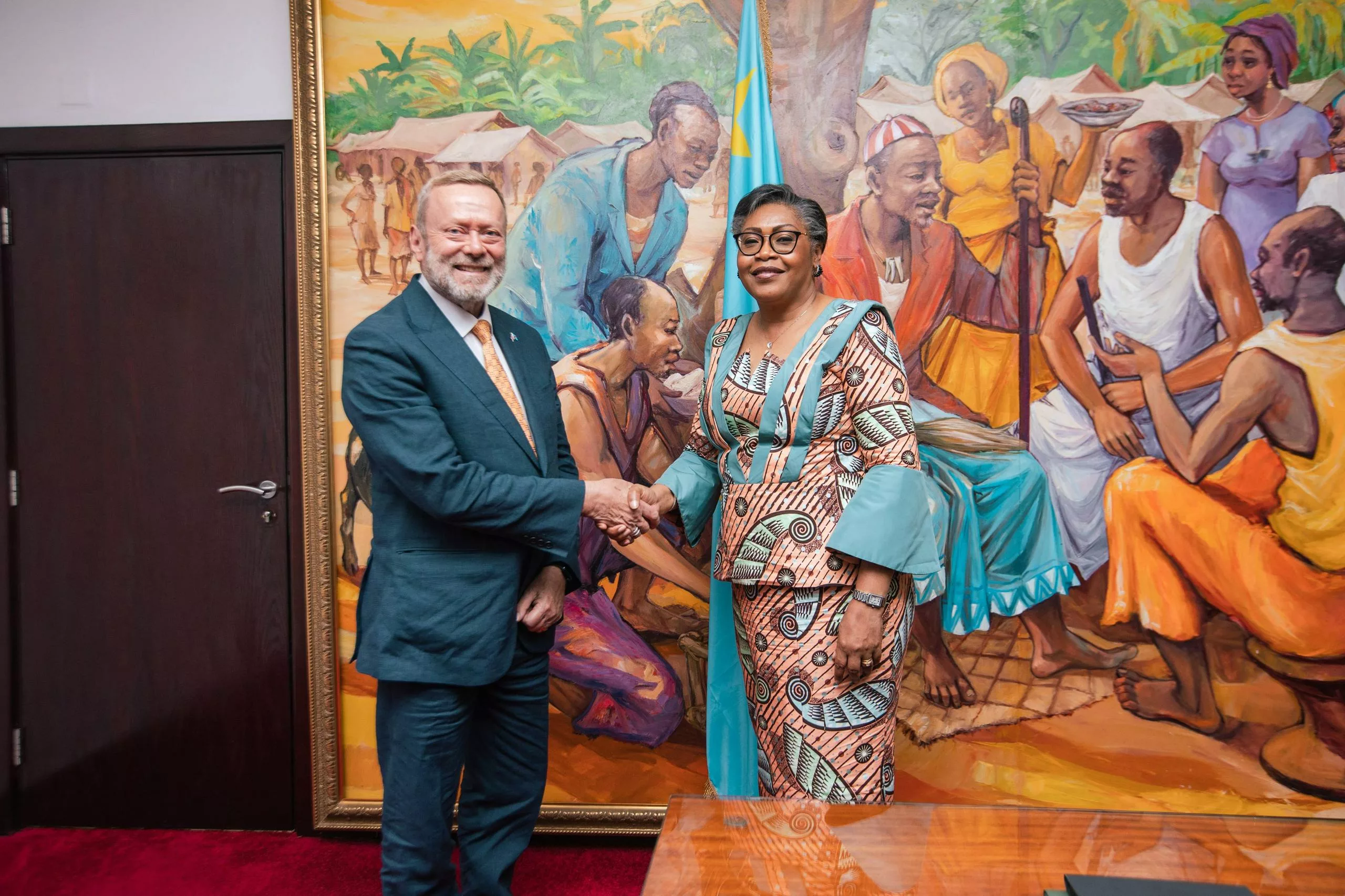 Lord Ray Collins of Highbury, Ministre britannique des Affaires Etrangères et la Première Ministre congolaise Judith Suminwa à Kinshasa