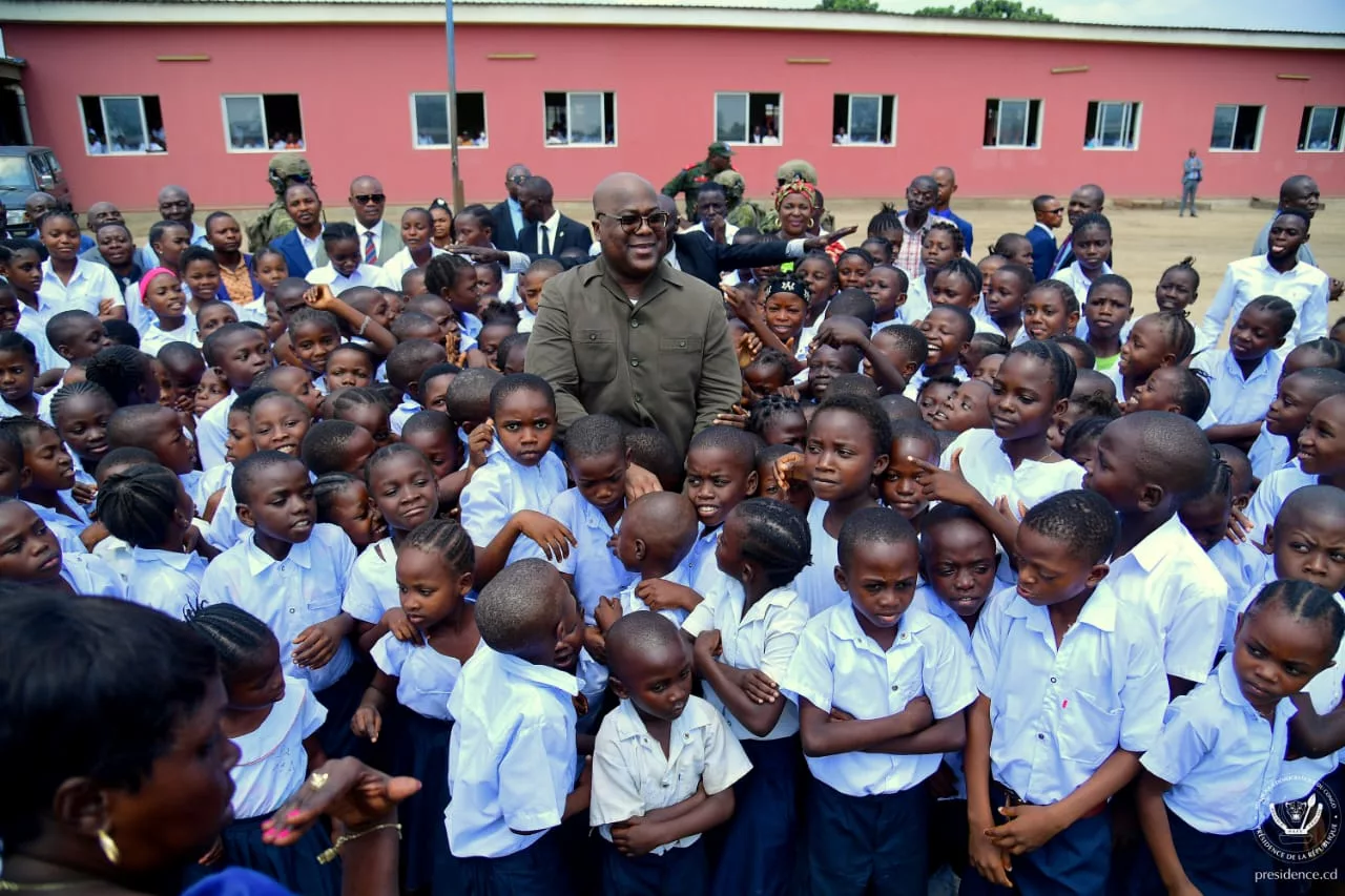 Le Président Félix Tshisekedi et les élèves de Kinshasa