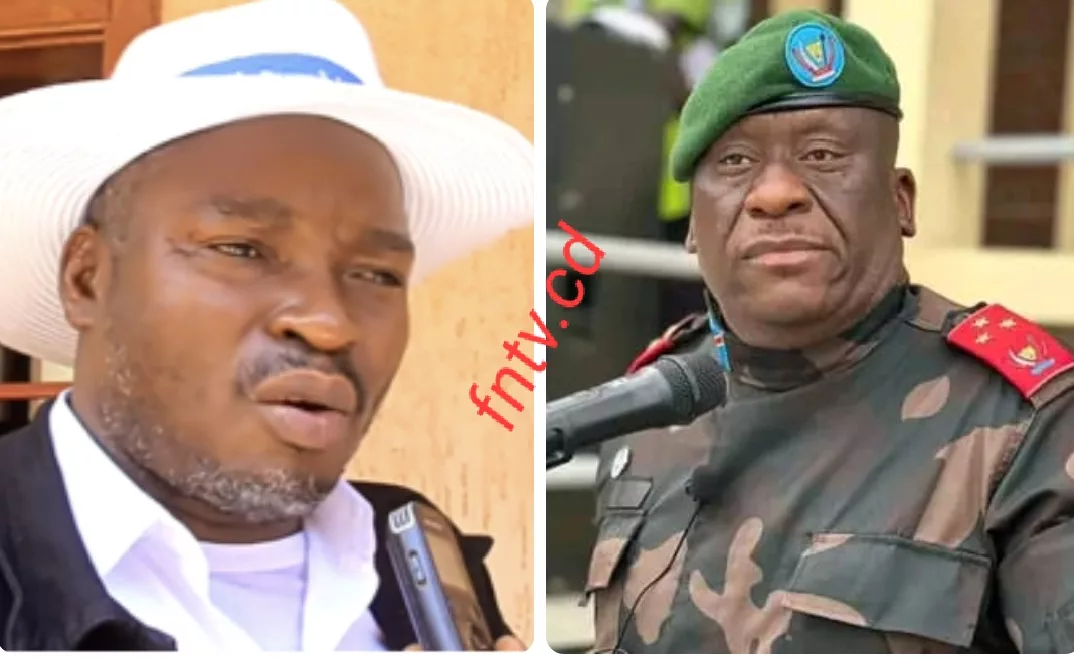 Le député national Gratien Iracan de Saint Nicolas et le Gouverneur militaire de l'Ituri Johnny Luboya Nkashama. Montage photo fntv.cd