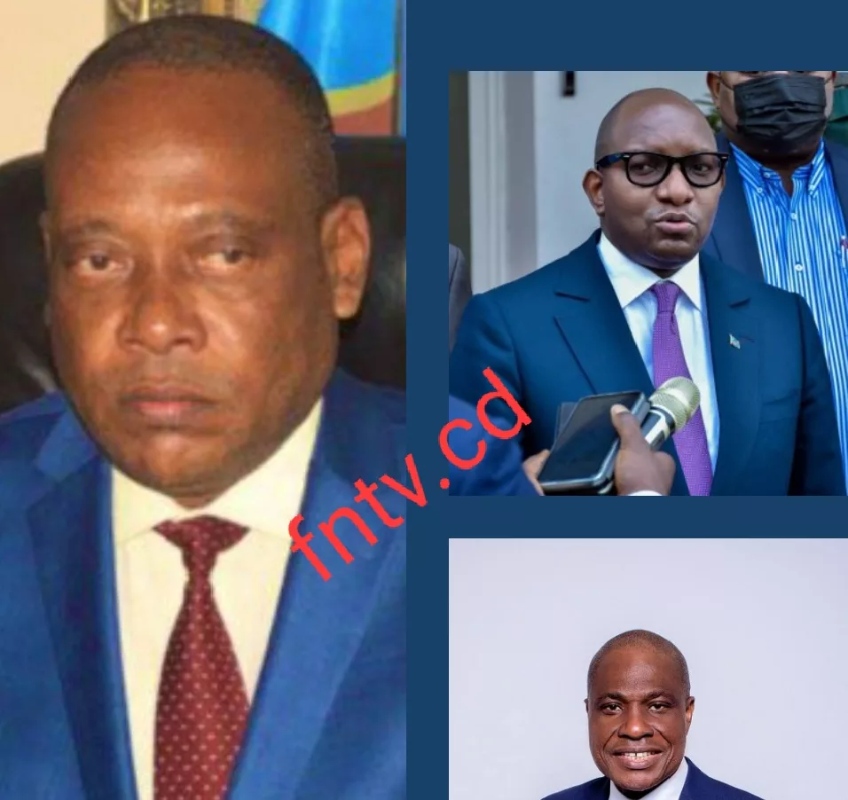 De gauche à droite le député national Steve Mbikayi, l'ancien premier ministre Sama Lukonde et l'opposant Martin Fayulu. Montage photo fntv.cd