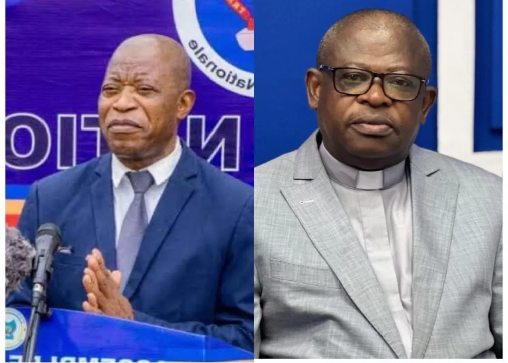 Le Professeur André Mbata Betukumesu et Mgr Donatien Shole porte-parole de la conférence épiscopale nationale du Congo