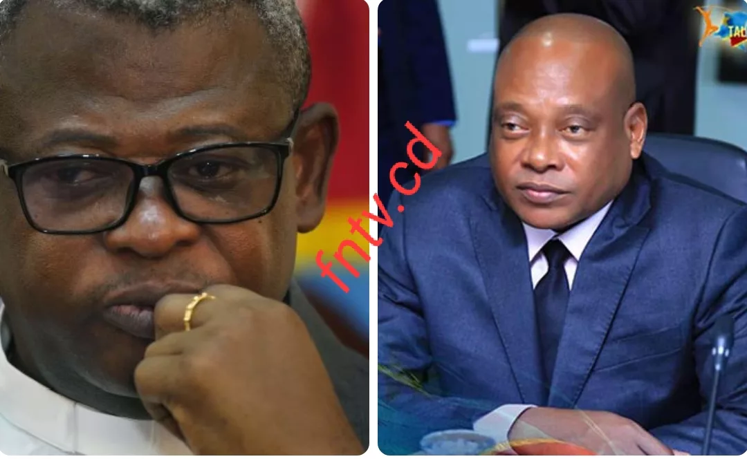 Évêque Donatien Shole et le député national Steve Mbikayi.( Montage photo fntv.cd)