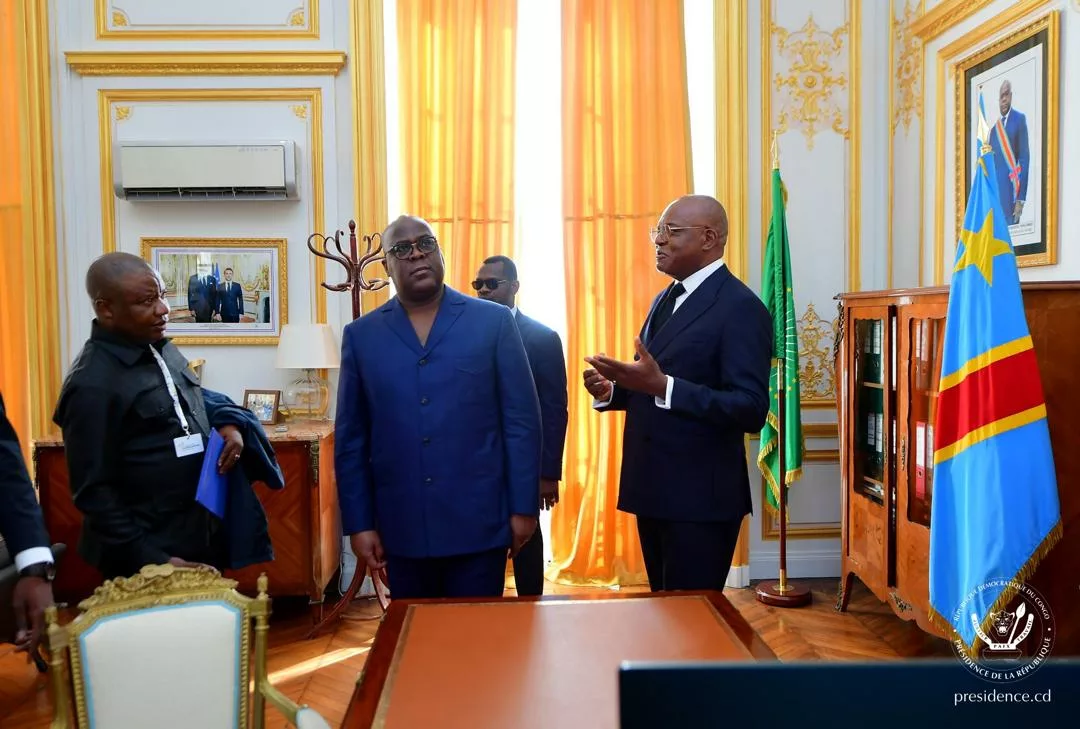 Le Président Félix Tshisekedi en visite à l'ambassade de la RDC à Paris