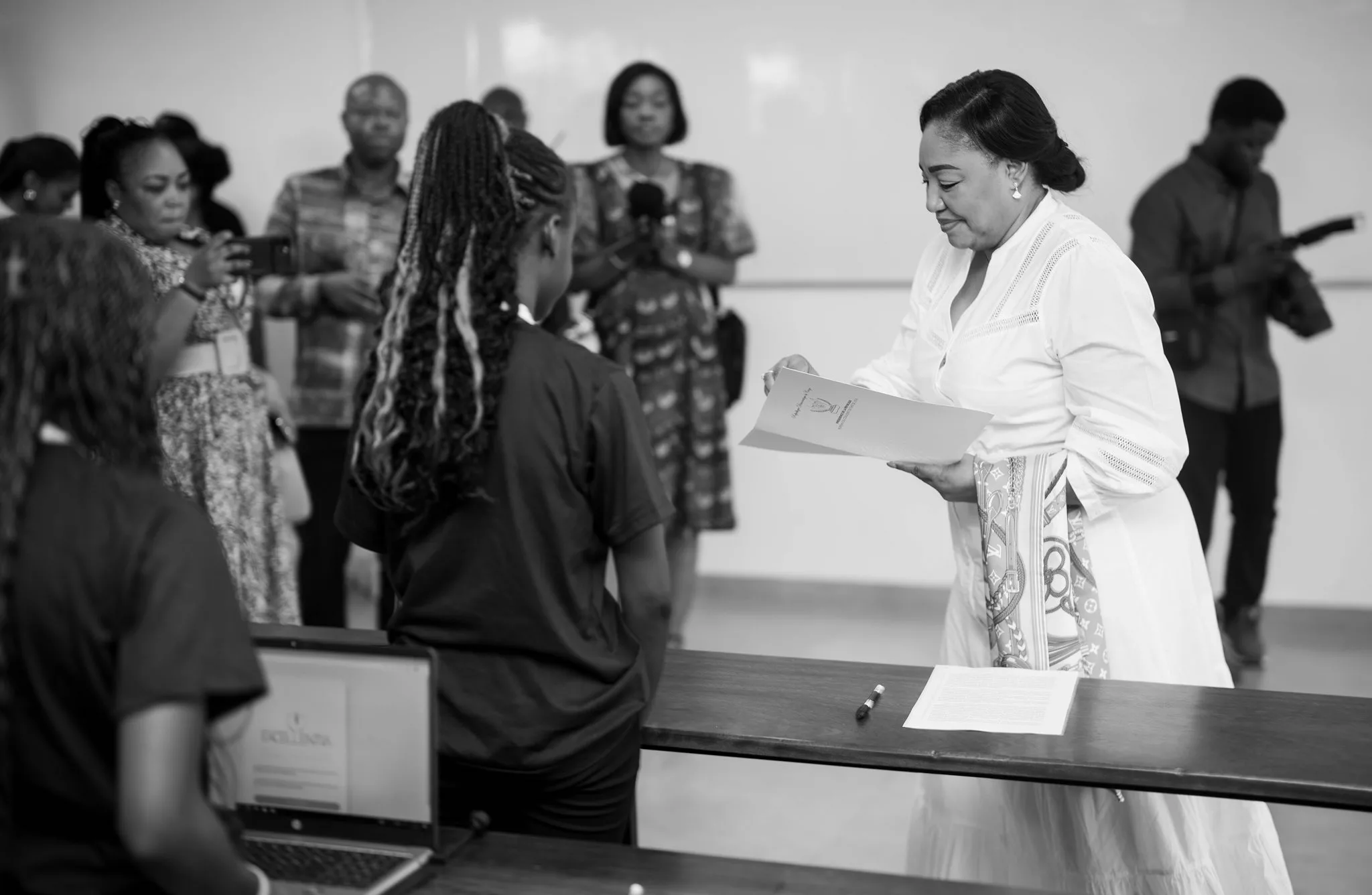 La Première Dame Denise Nyakeru Tshisekedi au lancement du t'est de sélection pour la VI ème édition de la Bourse Excellentia