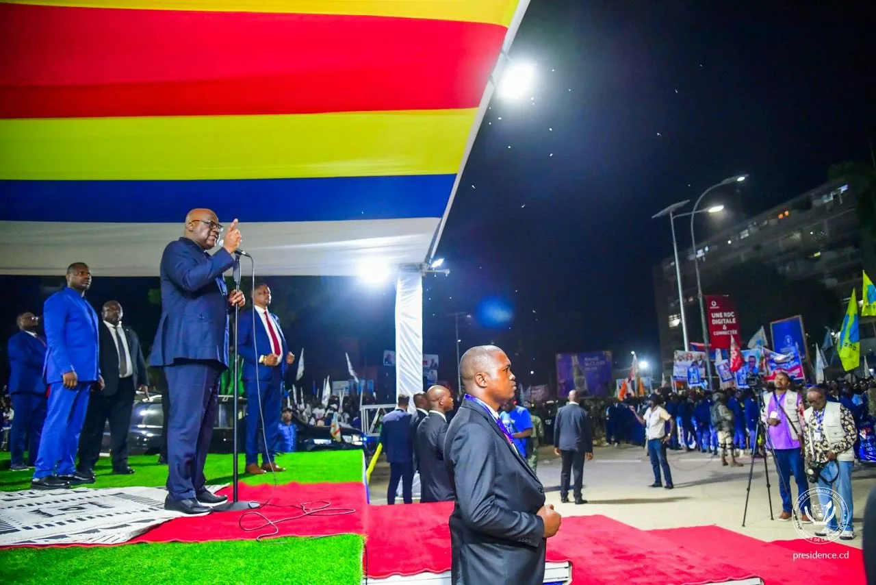 Félix Tshisekedi en meeting à Kisangani. photo cellcom présidence RDC