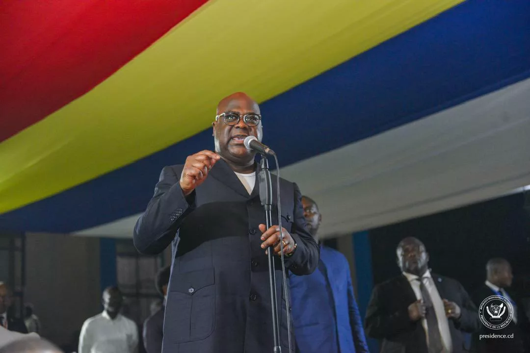 Le Président de la République Démocratique du Congo Félix Tshisekedi à Kisangani en plein meeting