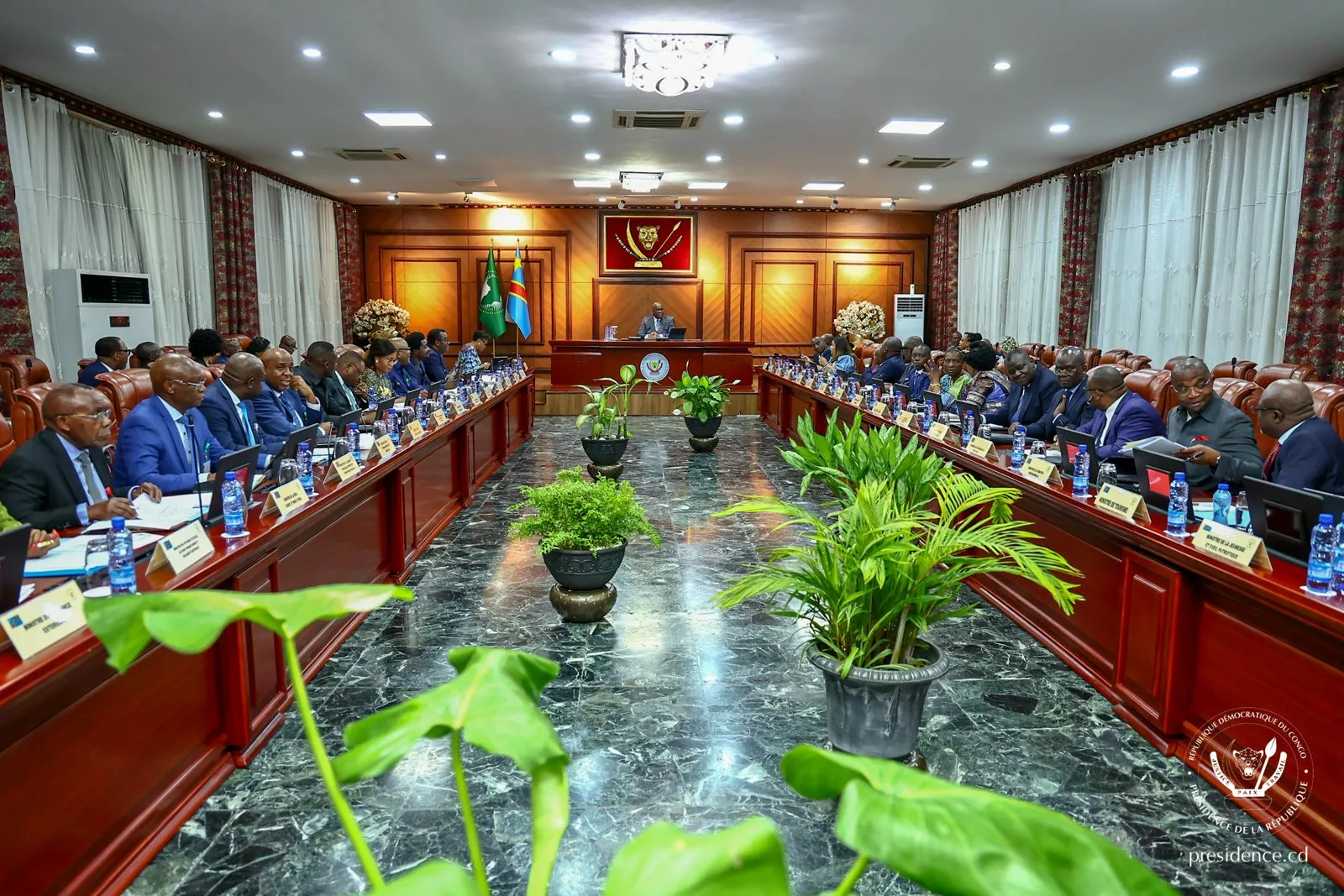 Un conseil des ministres présidé par le Président de la République Félix Tshisekedi à la cité de l'Union africaine à Kinshasa