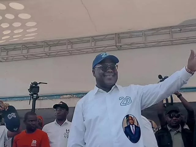 Félix Tshisekedi à Kalemie lors la campagne pour la présidentielle de décembre 2023