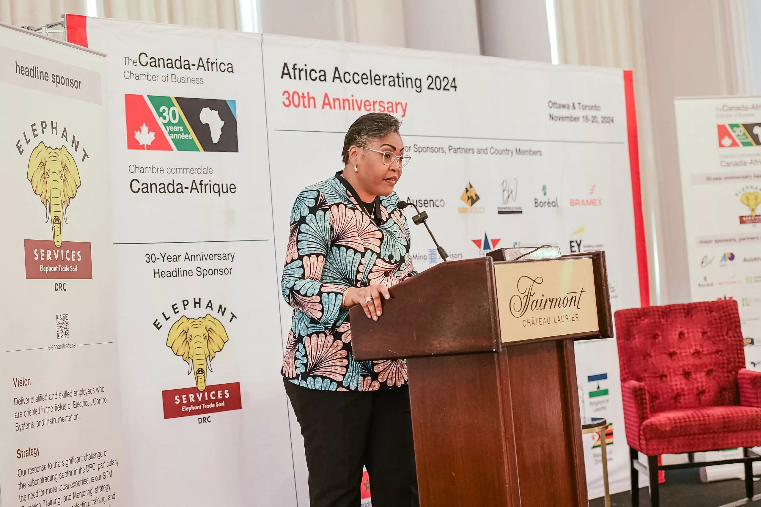 La Première Ministre Judith Suminwa à l'ouverture du forum Africa accelerating 2024 à Ottawa.