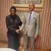De gauche à droite L'ancien Président du Nigéria Olusegun Obasanjo et l'opposant congolais Moïse Katumbi