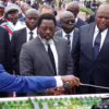 Le sénateur à Vie Joseph Kabila et l'ancien vice premier ministre, ministre de transport et voies de communication Joseph Makila au lancement des travaux de construction de l'aéroport international de N'djili