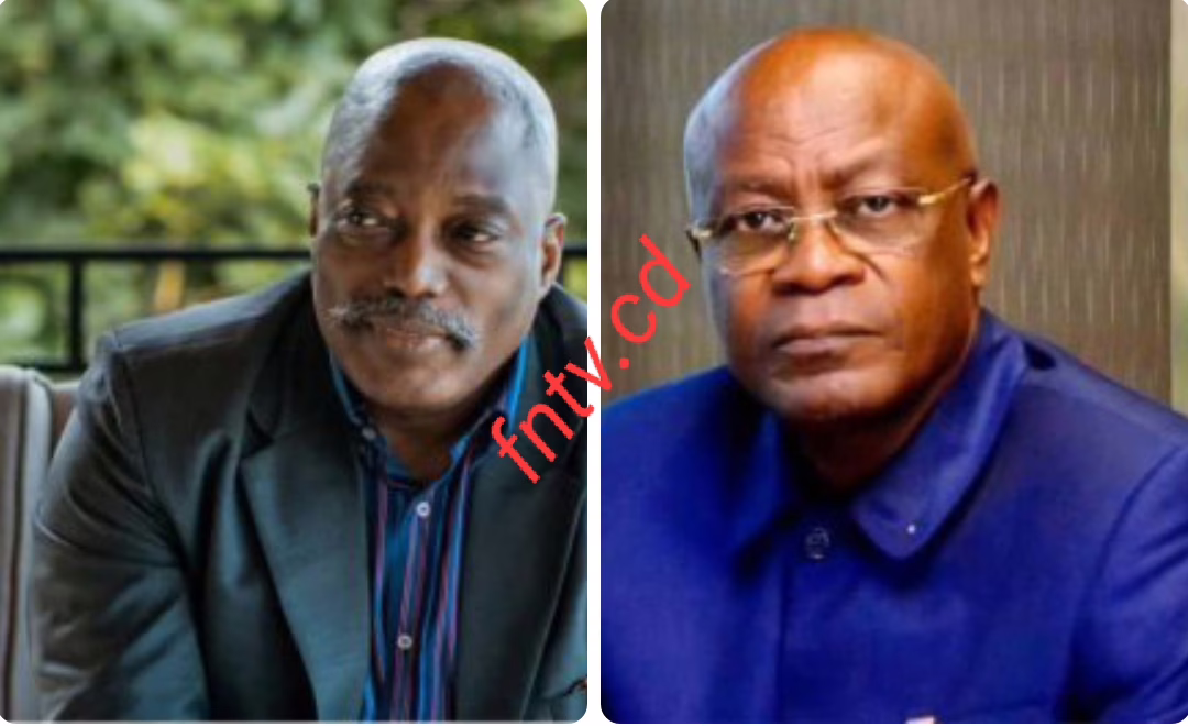 De gauche à droite L'ancien président de la RDC Joseph Kabila et le vice Ministre du Budget Élysée Bokumwana. (Montage photo fntv.cd)