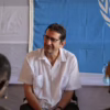 Représentant spécial adjoint du Secrétaire général de l’ONU en RDC, Bruno Lemarquis, a visité le 18 juin le site des déplacés de Kabembe en territoire de Kalemie (Tanganyika). Photo MONUSCO/Dali Ten Hove