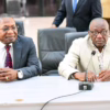 De gauche à droite Le procureur général près la cour de cassation Firmin Mvonde et le rapporteur de l'assemblée nationale Jacques Djoli