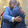 Chaleureuse accolade entre le Président de la République Félix Tshisekedi et le leader de l'opposition politique Martin Fayulu Madidi