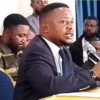Ghislain Mwanji lors de la conférence de presse