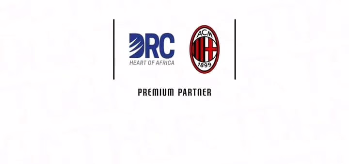 Le logo de l'AC Milan et celui qui de Visit DRC
