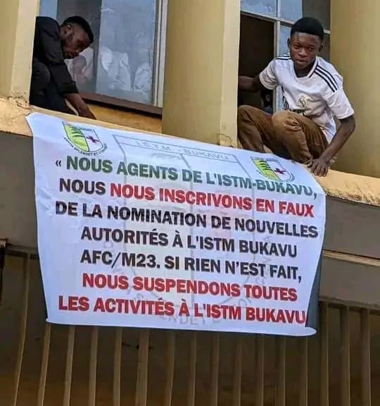 Les étudiants revendiquant à l'ISTM Bukavu