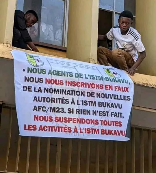 Les étudiants revendiquant à l'ISTM Bukavu