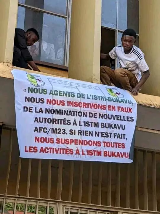 Les étudiants revendiquant à l'ISTM Bukavu