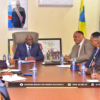 Au milieu : Christophe Bitasimwa Bahii Inspecteur général de finances chef des services entouré de ses collaborateurs et ses convives.